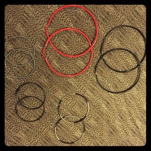 Large Hoop Earrings Set